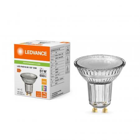 Ledvance GU10 PAR16 Reflektor 120° 6.9W wie 51W dimmbarer warmweißer Strahler 2700K 90Ra mit hoher Farbwiedergabe